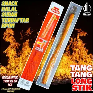 TANG-TANG LONG STICK 30 pcs CAMILAN PANJANG RASA PEDAS GURIH KENYAL Cemilan Pedas Favorit Tekstur Kenyal & Tidak Keras Cocok untuk Cemilan Santai - Manis