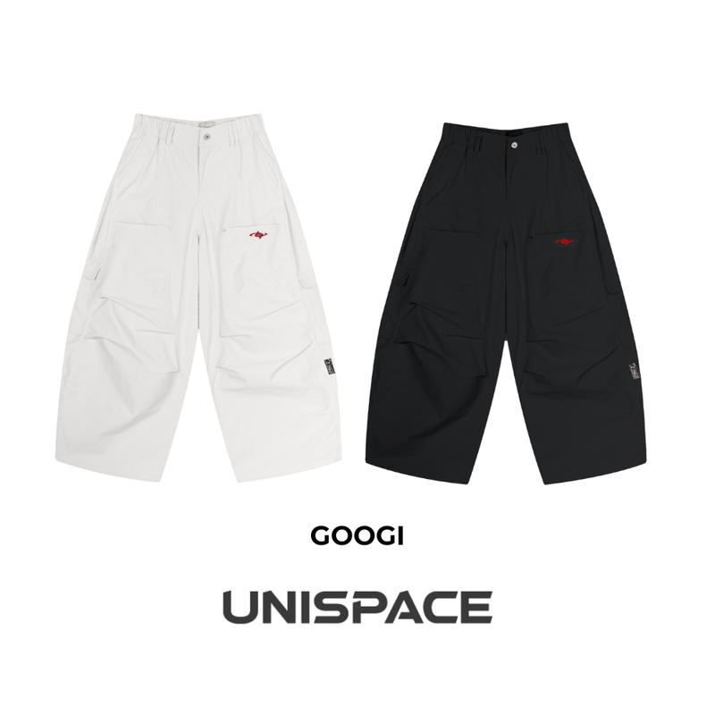 Quần vải dù túi hộp ống rộng có thêu chi tiết local brand By UniSpace unisex nam nữ Googi