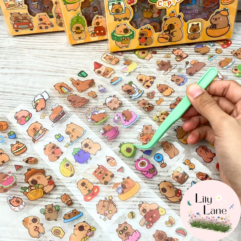 Stiker 100 Lembar Capybara Stationery Scrapbook 4
