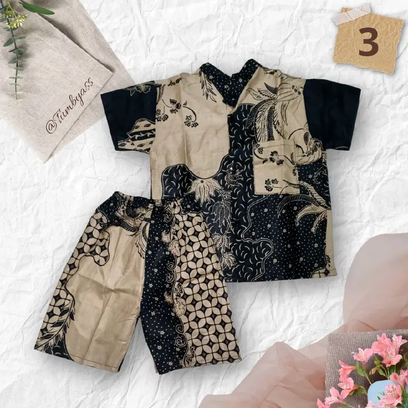 TUMBYASSS Setelan Batik Anak Batita - Baju Anak Murah - Pakaian Formal dan Harian - Fashion Anak Kemeja 3