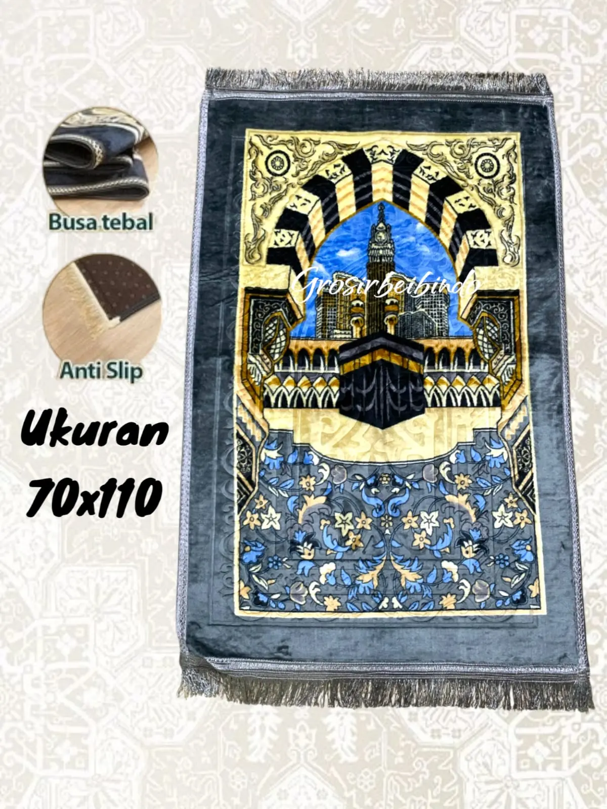 Sajadah Tebal Busa Empuk Besar Nyaman Lembut Ukuran Dewasa Terbaru Embos Motif