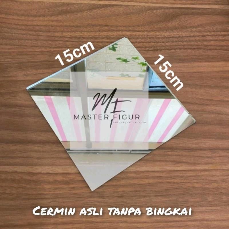 kaca cermin asli tanpa bingkai dekorasi 2 ukuran 15x15cm&20x20cm Dinding 2