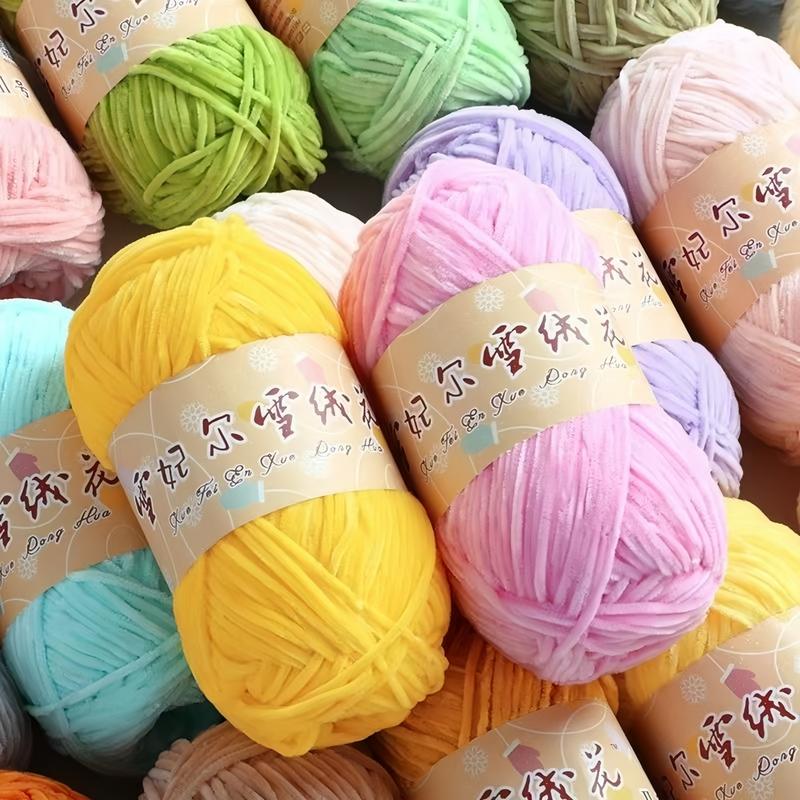 Chenille Thread Alternative 2mm Chenille Yarn Fine Plush Thread Ice Stripe Matte Yarn Crochet ...