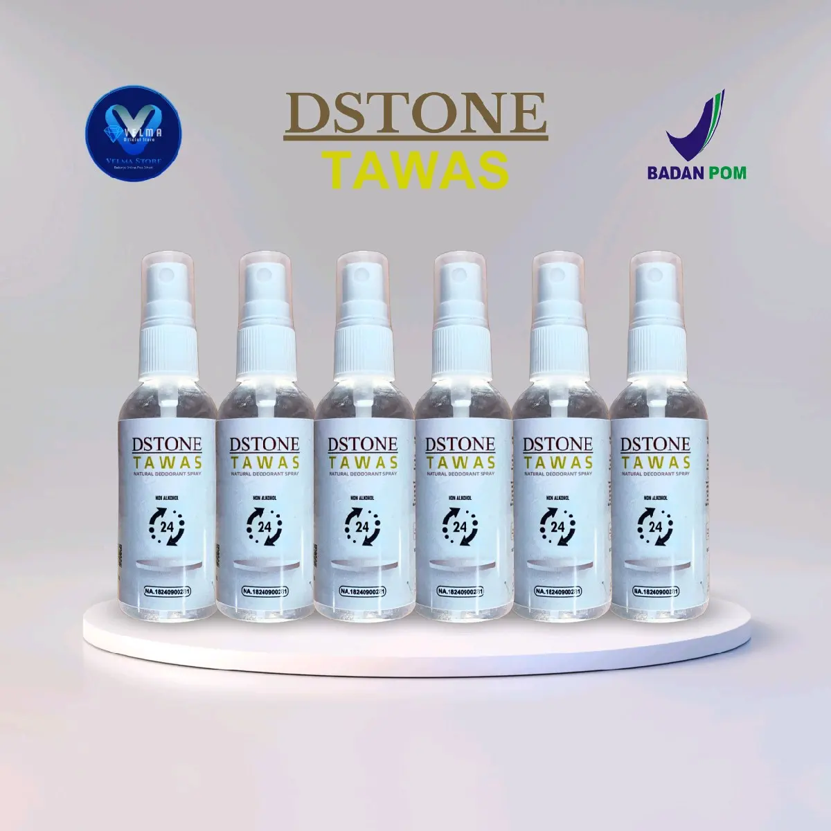 Dstone Deodorant Tawas Original Antiperspirant paket isi 6pcs Anti Bau Ketiak dan Memutihkan Tubuh non Roll Organic 24 Months