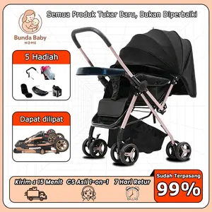 【COD】Bunda Baby Home Stroller bayi Stroller anak Stroller Stroller multifungsi Dorong dengan meja makan Stroller lipat Stroller dengan kanopi Stroller dengan kanopi hujan Stroller untuk bayi usia 0–12 bulan Dapat dimasukkan ke bagasi mobil Lipatan satu