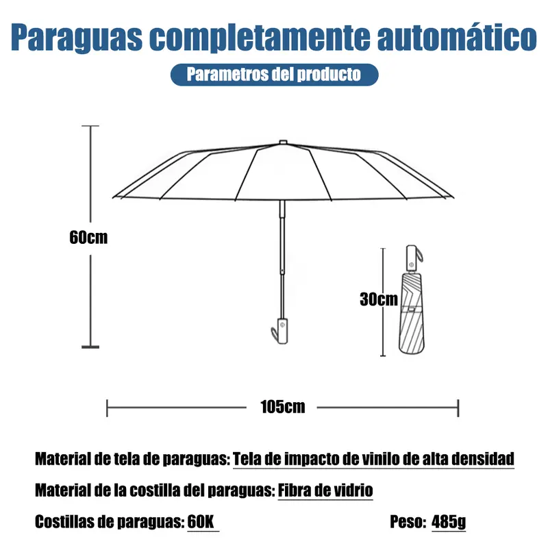 Paraguas Sombrilla Protección Uv Automático Con 12 Varillas - Foto 7