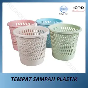Mollyco Store Tempat Sampah Plastik Keranjang Bulat Desain Menarik Praktis Warna Manis Cerah Cocok untuk Plastik Tebal Toko1 Pengiriman Cepat Aman