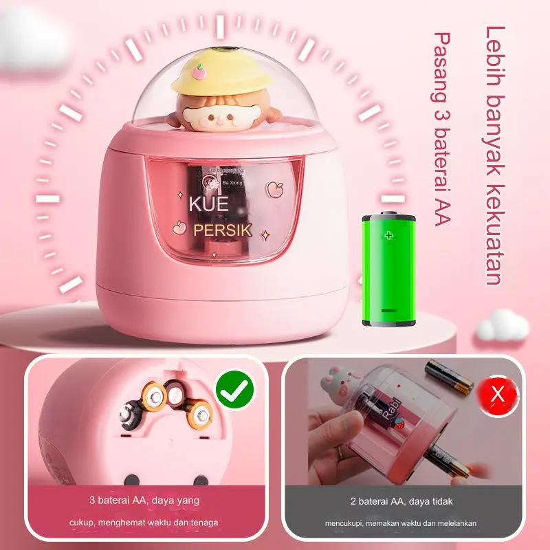 Serutan Rautan Pensil Elektrik Lucu Imut Motif Hewan Pencil Sharpener Electric Cute Animals Astronot Panda 1