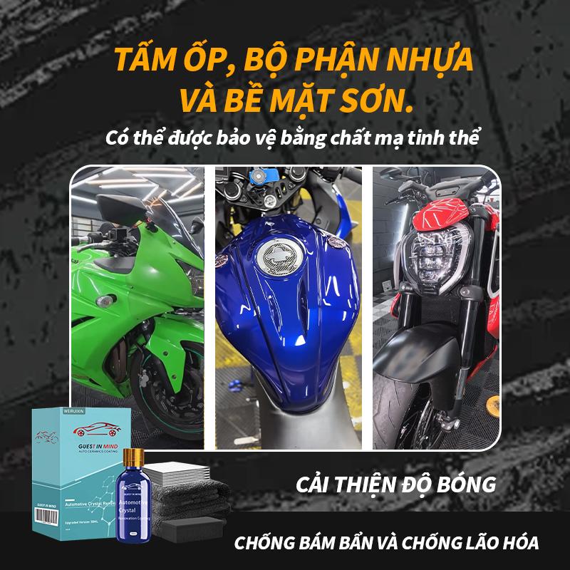  A Chất đánh bóng phủ tinh thể cho xe máy Lớp bảo vệ sơn xe độ cứng 9H | Phục hồi bề mặt sơn | Làm mới lớp lão hóa | Lấp đầy vết xước | Làm mới bộ phận nhựa | Tăng cường độ bóng  Dùng cho ô tô  30ml 