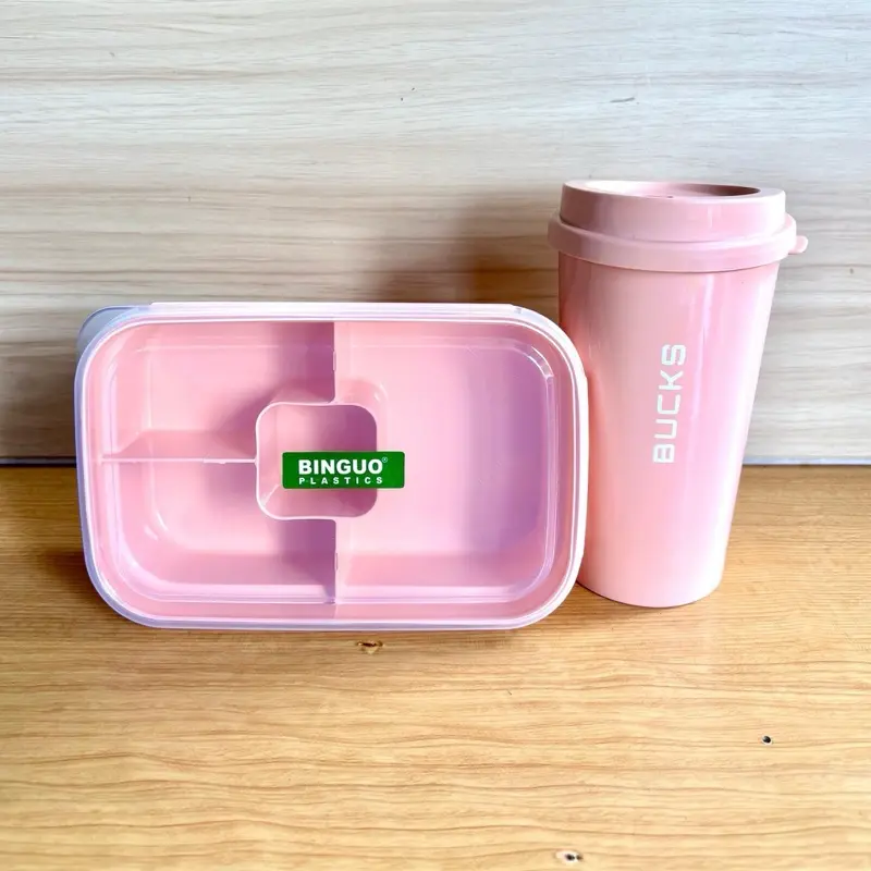 Set Lunchbox Tutup Transparan + Tumbler 600ml Warna Korean Soft BPAFREE PP5 CLIO MIFAN + BUCKS Kitchenware