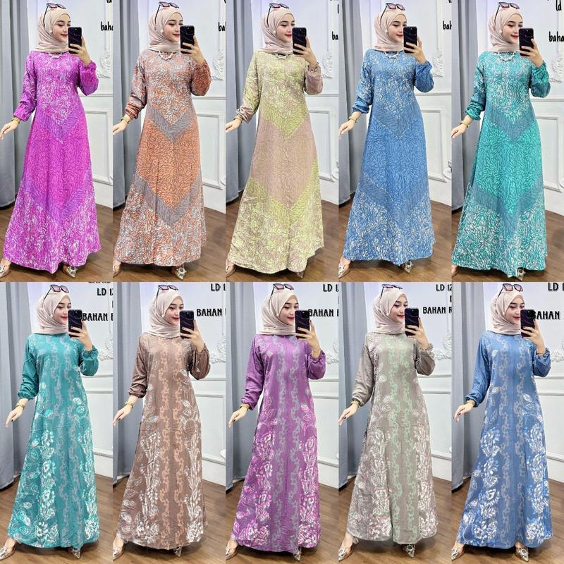 Product Introduction of Gamis Cap - Batik Multi Colour Bahan Rayon Super Jumbo Gamis Kekinian By Batik Cincaro muslim Wanita gaun lebaran kaftan crinkle maxi satin twill vanya hitam 《m》 • black baju brokat kondangan 2024 exclusive Premium 42
