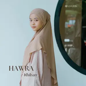 Levezein- Hawra Khimar Khiban Bergo Instan SYARI Non Pad Tali Belakang Bahan Maheen ANTI UV