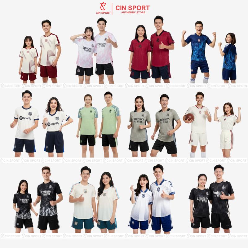 TOP 20 BỘ QUẦN ÁO BÓNG ĐÁ NAM NỮ VẢI MÈ USA CAO CẤP LOGO THÊU CO GIẢN THOÁNG HÚT MỒ HÔI KHÔNG BONG TRÓC ÁO ĐÁ BANH NỮ NAM DO THE THAO - CIN SPORT