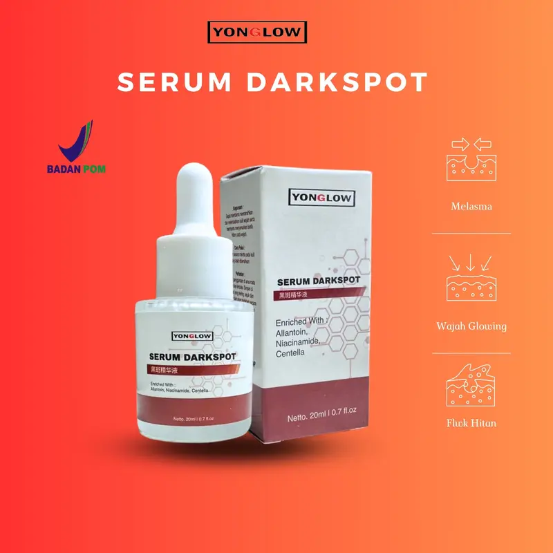Yonglow Serum Cina Flek BPOM Darkspot Removal Penghilang Melasma Hiperpigmentasi Bintik Hitam Bekas Jerawat Wajah Ampuh Pencerah Mencerahkan Kusam 3