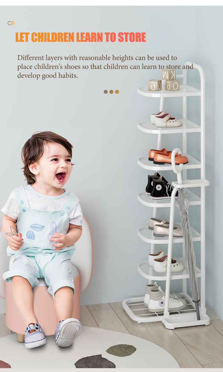 WARM LAB Rak sepatu besi sederhana dan sederhana Instalasi besar multi-lapisan sederhana