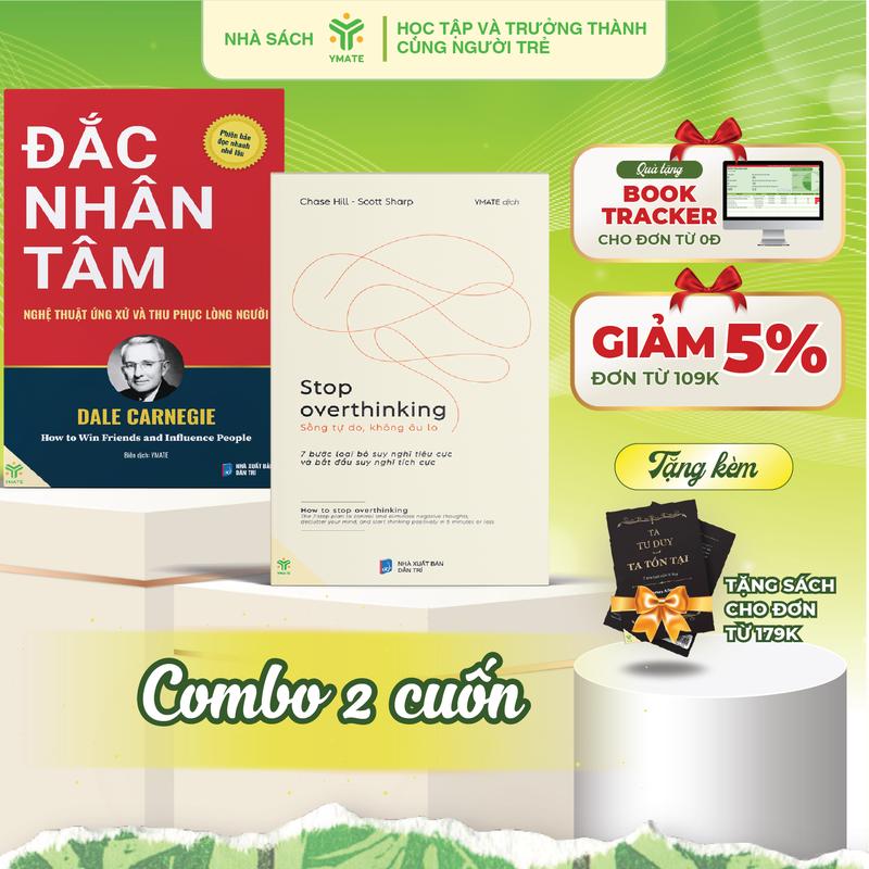 [Combo 2 Cuốn] Sách Đắc Nhân Tâm + Stop Overthinking - Nhà Sách Ymate