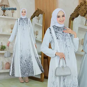 Gamis Sonema Crinkel Air Flow Kombinasi Ceruty Baby Dool Simple Dan Elegan