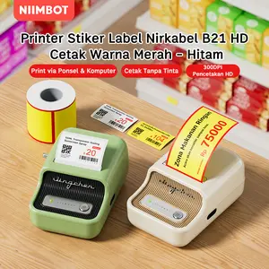 NIIMBOT B21 Pro/B21/B1 Pencetak Label Termal, Printer Label Portabel Bluetooth Tanpa Tinta dengan