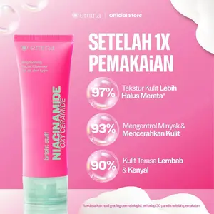 NEW! Emina Niacinamide Oxy Ceramide Brightening Face Wash 50ml 100ml - Sabun Muka Cerah