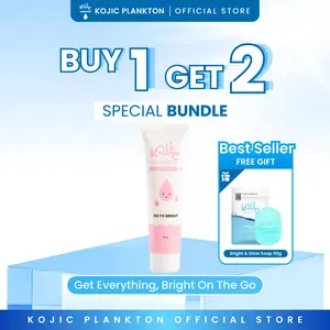 KOJIC PLANKTON - [SPECIAL LIVE] - BODY SERUM BRIGHT & GLOW + GO TO BRIGHT 100 ML FREE SOAP 90GR | Mencerahkan Kulit