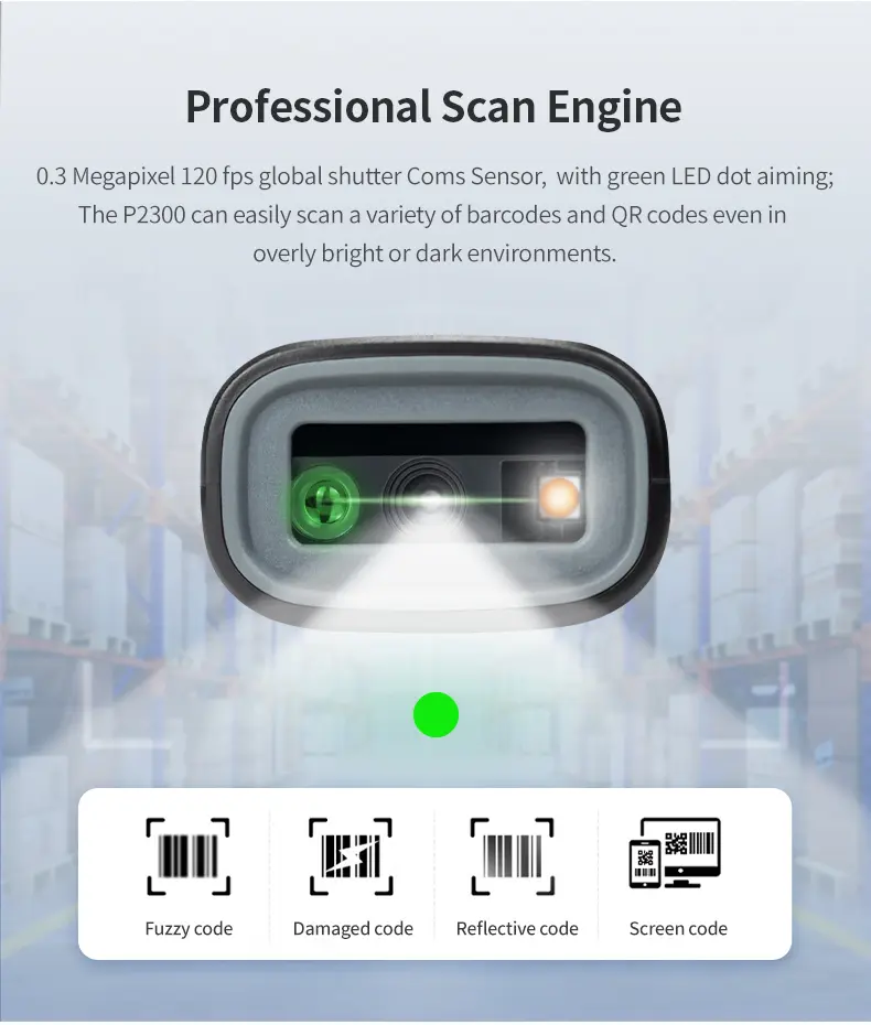Handheld Mini Portable 3-in-1 Bluetooth and USB Wired and 2.4G Wireless Barcode Reader Portable Barcode Scanning iPhone PC