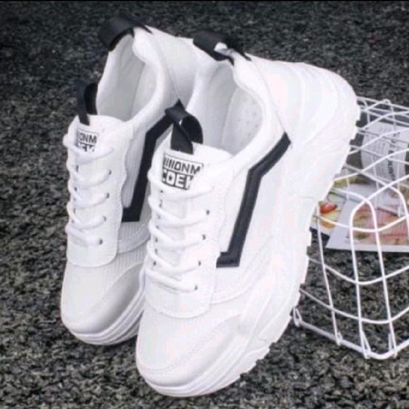 ONYOSTORE-Sepatu Sneakers Wanita COEK Terbaru Elegan Casual Sport Kasual Putih - Olahraga, Shoes, Cewek Karet Hitam 2