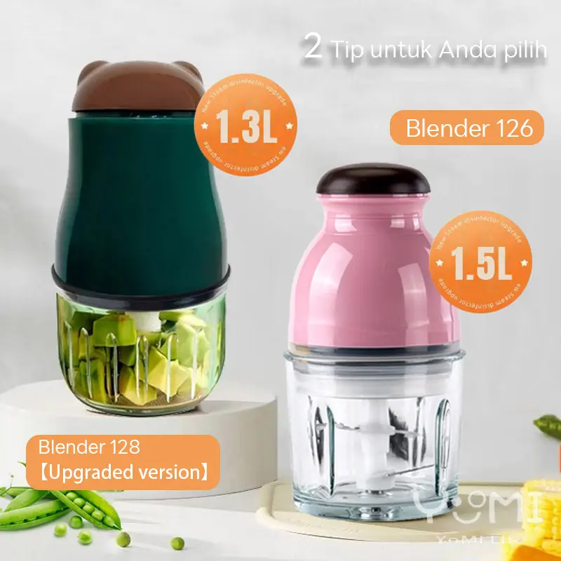 Blender Kapsul Electric Portable Serbaguna [1.3L-1.5L] Blender Chopper Jus Dan Penggiling Daging 7