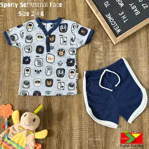 Play Set Setelan OblongTangan Pendek & Celana Pendek Motif "Animal Face" | Laki-laki & Perempuan | Premium | SNI | yahya baby shop jkt