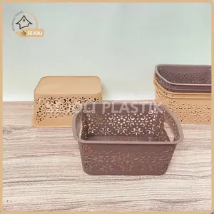 (6 PCS) KERANJANG NAGASAKI COKLAT RAK PENYIMPANAN PLASTIK SERBAGUNA WADAH PARCEL KOSMETIK TEBAL