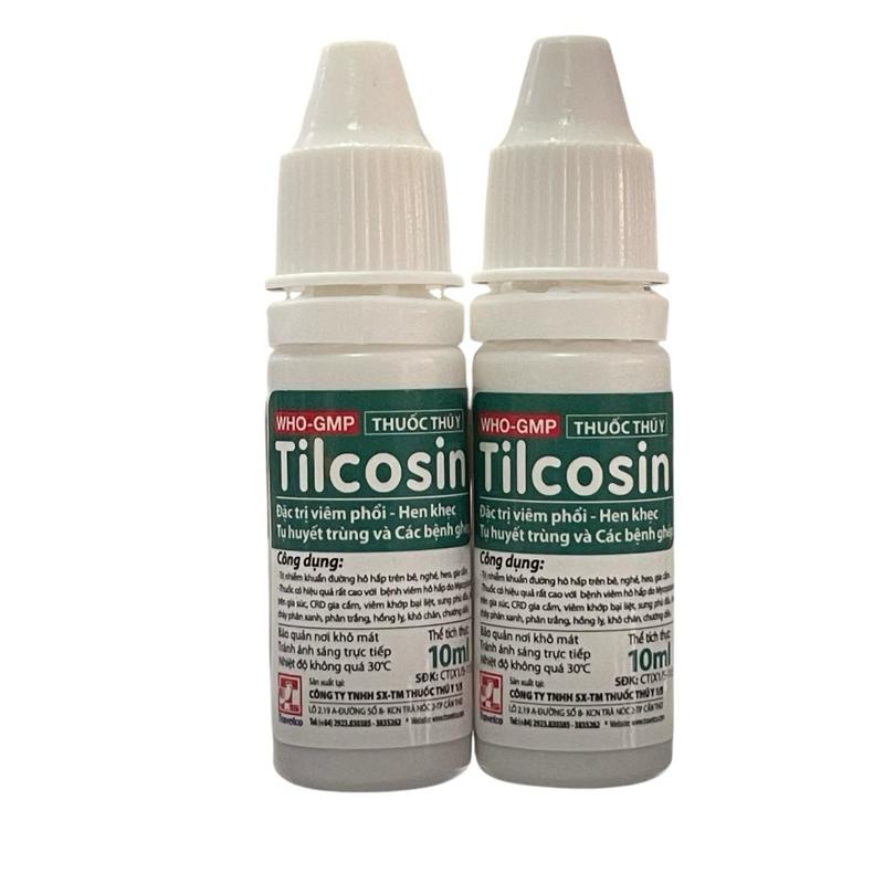 (2 Lọ) Tilcosin 10ml nhỏ uống hô hấp, khò khè, hen khẹc, sỗ mũi, viêm phổi gà đá, gà chọi, chim cảnh, dúi, thỏ