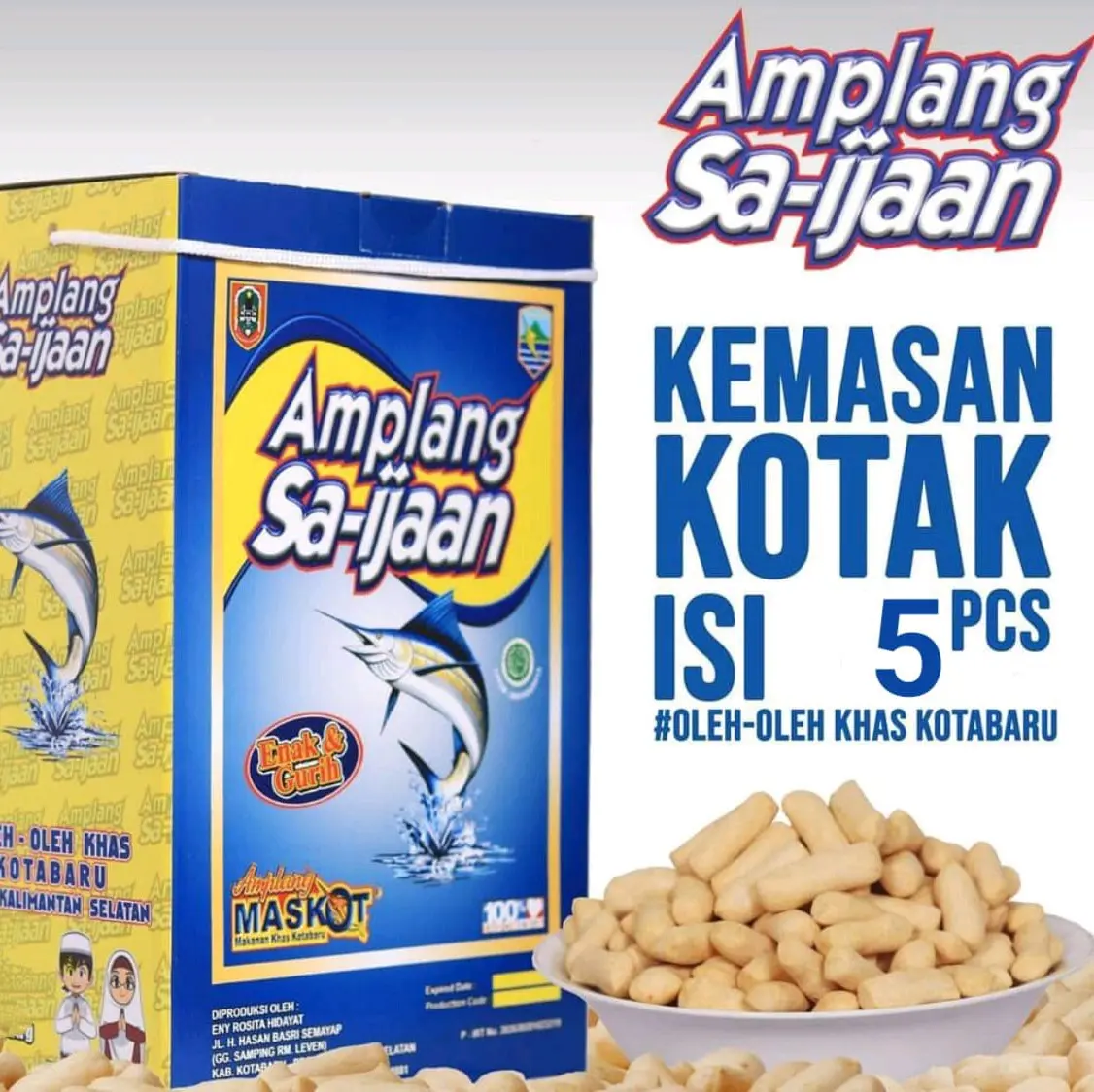 Amplang Sa-ijaan Khas Kotabaru Kotak Kecil Isi 5pcs Kemasan 90gr.