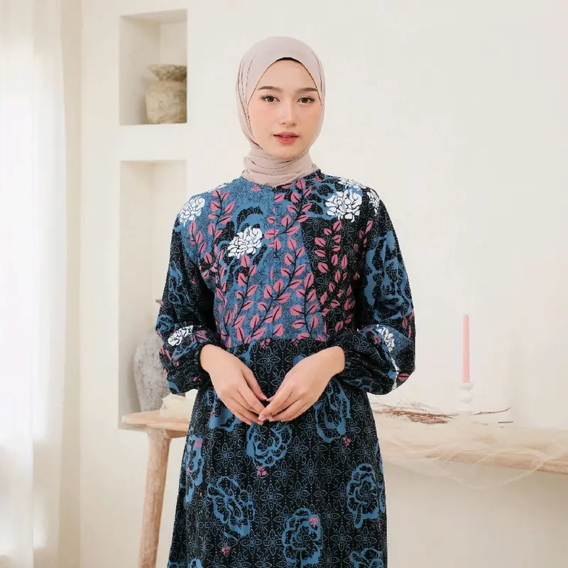 Gamis Lebaran Mewah Semi Jumbo Kekinian - Dress Wanita Busui Friendly - Gamis Ootd Wanita 2