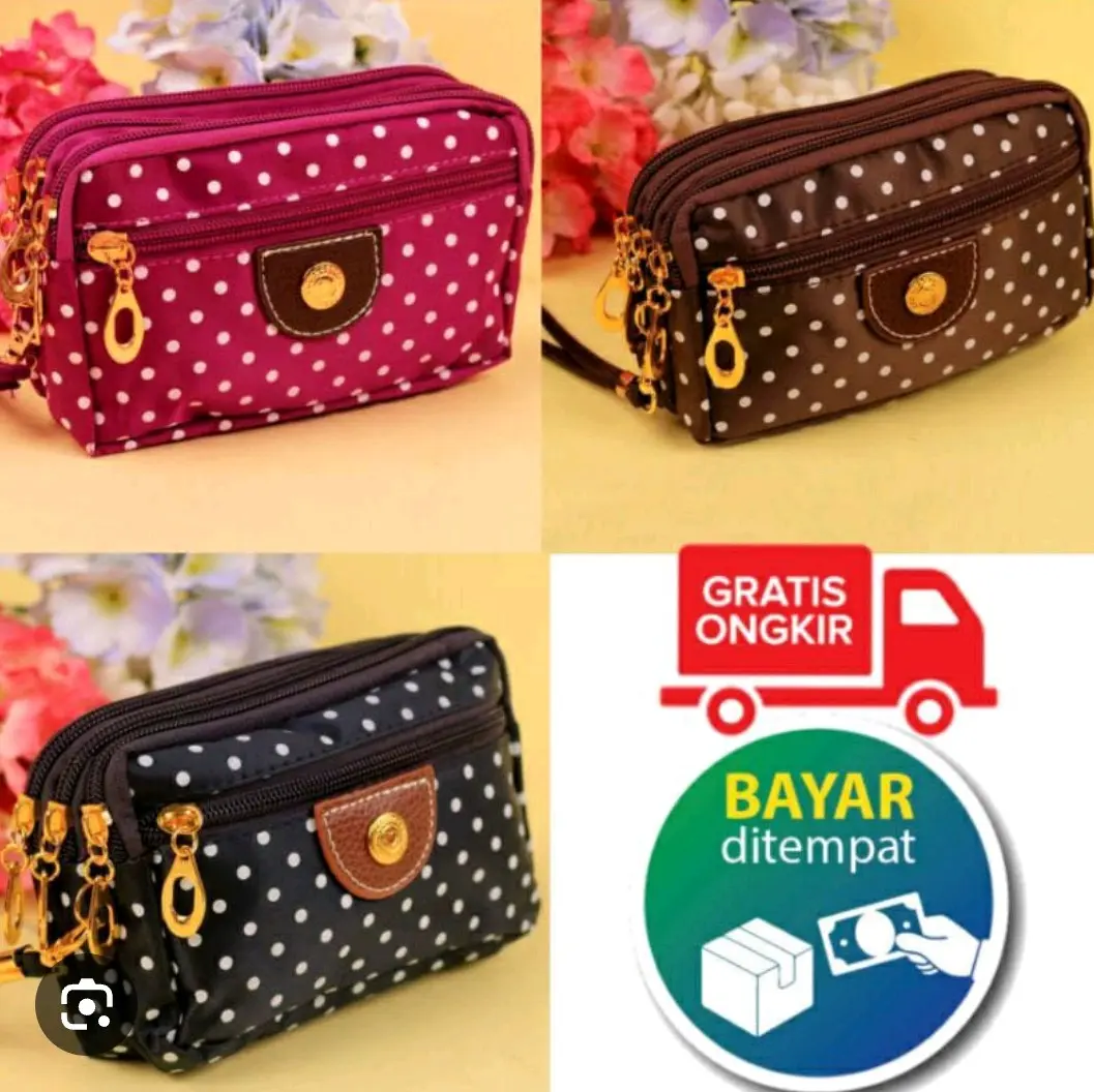 Dompet Eco Polkadot 4 Ruang untuk Wanita