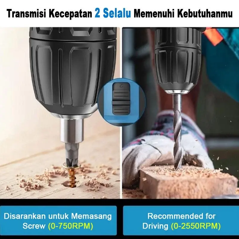 bor listrik profesional Ringan dan Kuat,Bor Listrik 198VF 2 Kecepatan, Efisiensi Berlipat Ganda, Wajib Dimiliki untuk DIY Rumahan 3