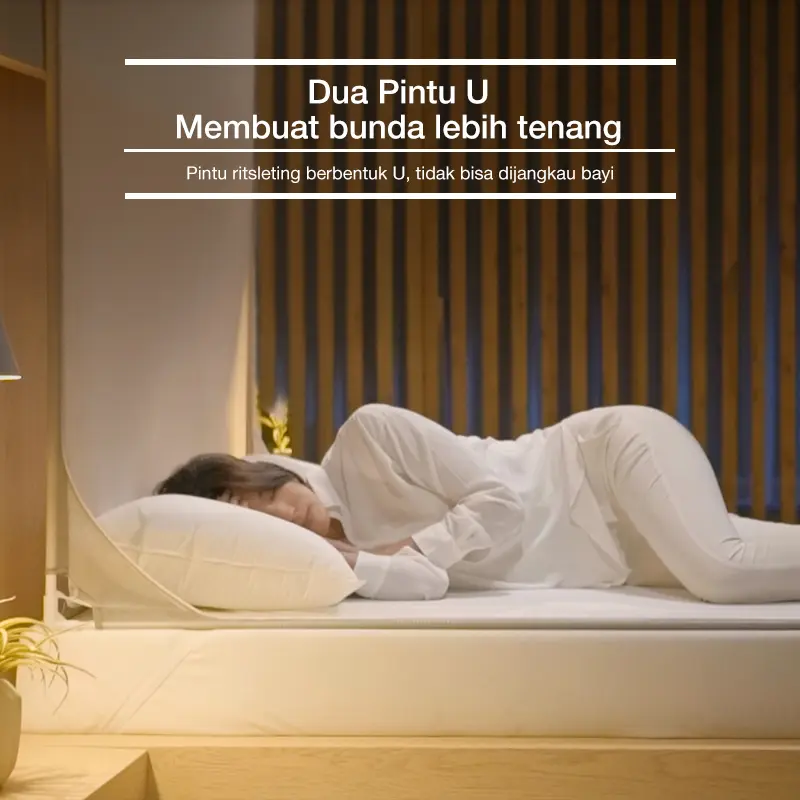 Medoga Kelambu Minimalis Simpel Anti Jatuh Anti Nyamuk Anak Bayi Dewasa Tidur Bedrail 120x200 180x200 2