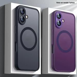 Funda magnética de carga inalámbrica de lujo para iPhone 17 Pro Max 17 Air 16 15 14 13 12 11 Pro Max Plus, translúcida mate, cubierta dura de PC, protectora de lente de cámara, armadura a prueba de golpes