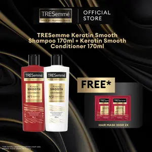 [BUY 2 FREE HAIR MASK 30GR] Tresemme Keratin Smooth Shampoo & Conditioner 170ml