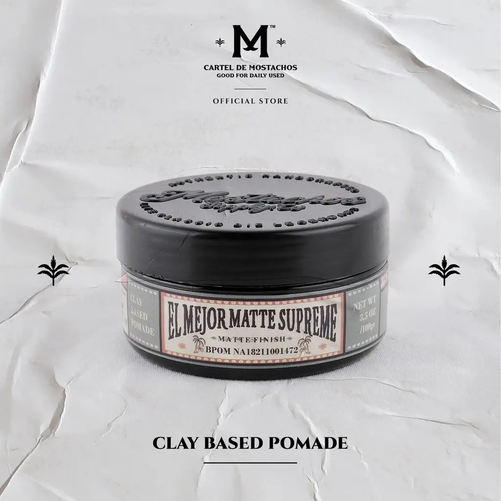 Mensreaction x Mostachos Clay Matte Supreme Pomade 100gr Kaolin Clay Volume And Natural Strong Perawatan Rambut Pria Original