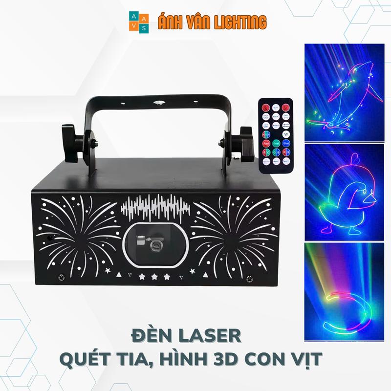  Đèn Laser Chiếu Hình 3D Con Vịt Phiên Bản Mới Quét Tia Hình Cảm Biến Theo Nhạc 