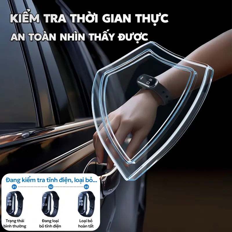 [Chống muỗi/chống tĩnh điện] M21 Vòng đeo tay chống muỗi siêu âm, mới, không dây, chống tĩnh điện, màn hình thời gian thông minh, được làm bằng silicon, thích hợp cho trẻ em, người lớn và phụ nữ mang thai, sử dụng ngoài trời 3
