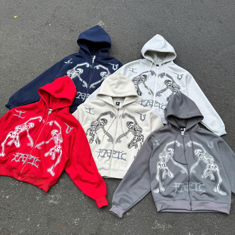 [ NEW ARRIVAL ] Áo khoác DÂY KÉO nỉ 2 DA BONE XƯƠNG Boxy 400gsm siêu dày FAFIC studio Nam Menswear - Hoodie, Dài Tay