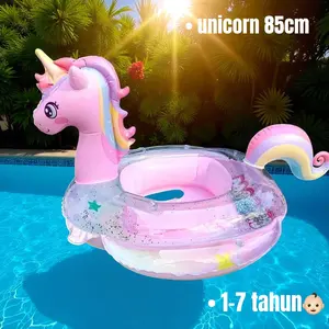 Ban Renang Unicorn Duduk Ekor Rainbow Anak-Anak  Bahan PVC/ Kartun Unicorn Cincin Renang