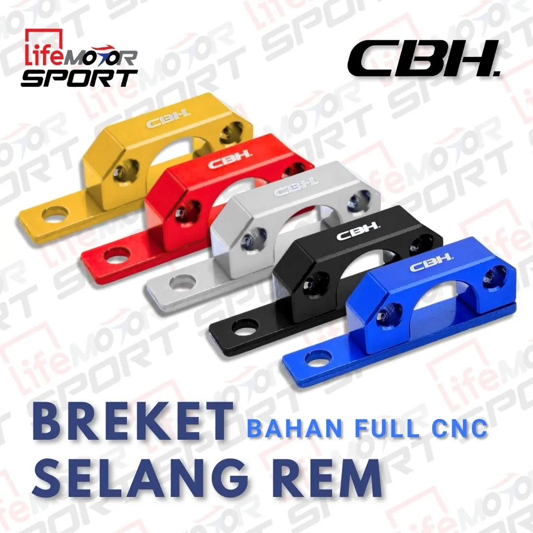 Braket Selang Rem Asli CNC Merek CBH Universal Motor Beat Vario Mio Aerox Nmax Pcx Scoopy CBR Breket Full CNC