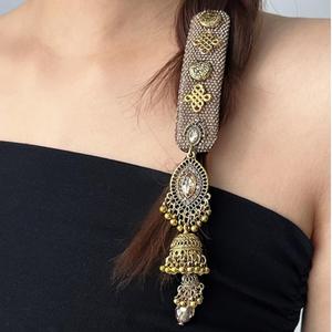 Jepit Rambut Rumbai Emas, Klip Elegan, Untuk Sisi Kepala, Aksesori Rambut Elegan Clips Pins