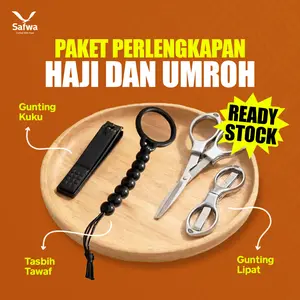 Safwa - Paket Perlengkapan Haji & Umroh – Tasbih Tawaf 7 Butir + Gunting Stainless + Gunting Kuku