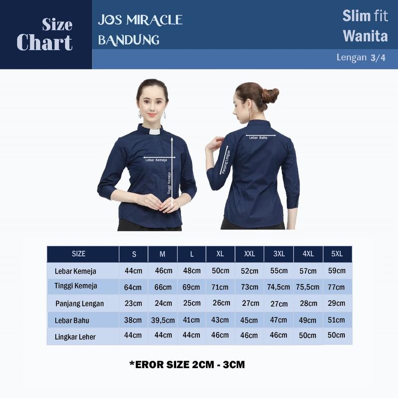 Pendeta - New Kemeja Collar Biru Langit - Japanese Cotton - Jos Miracle Bandung - Miracle - JMB Pria Baju 8