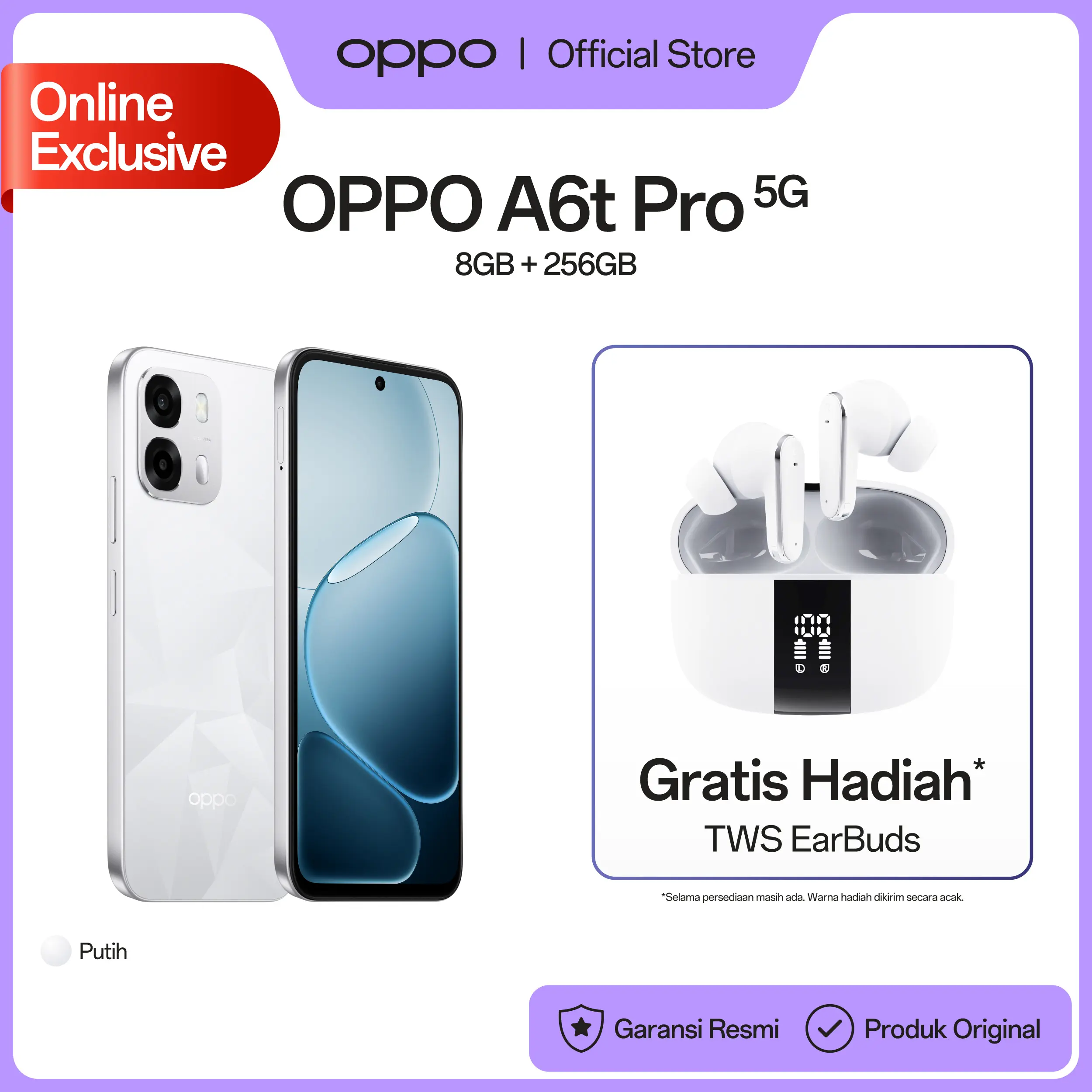 A6t PRO 5G 8GB/256GB PUTIH
