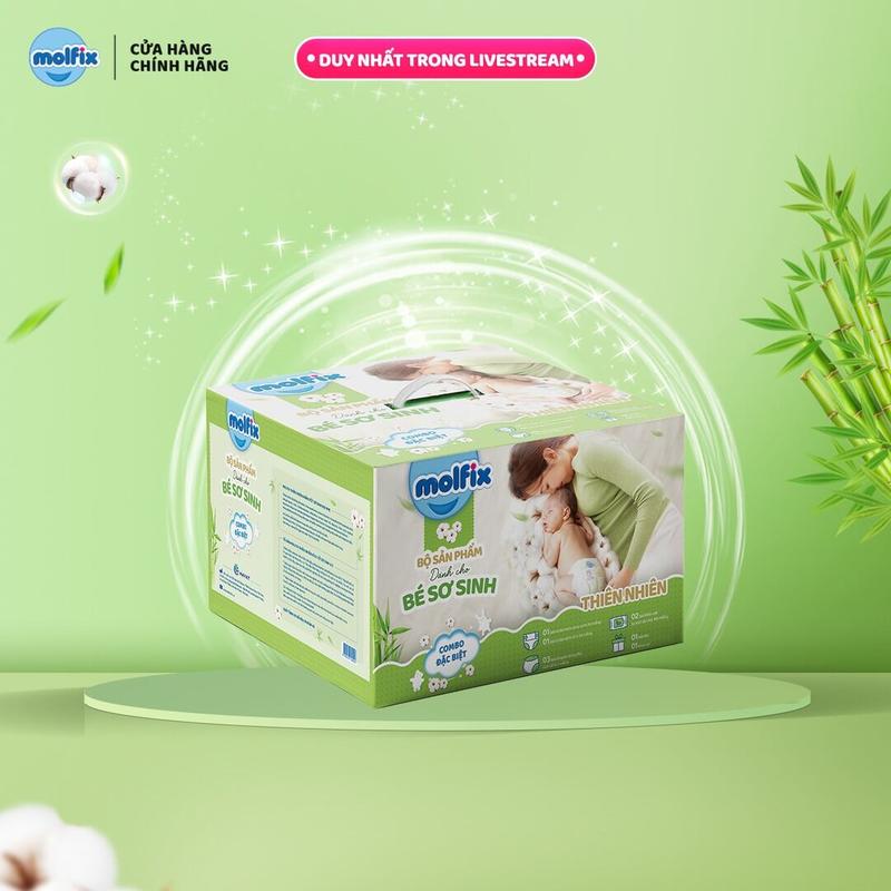 [Bao bì thay đổi theo từng đợt nhập hàng] Combo đi sinh (1 bịch Tã dán Jumbo Newborn 70 miếng + 1 bịch Tã dán Jumbo S 54 miếng + 2 bịch khăn ướt 100 miếng) Cho Bé và mẹ Voi Voi