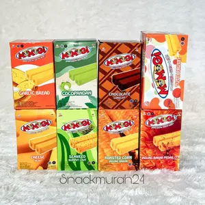 Momogi LONG Jagung Bakar Cokelat ukuran besar 1 Box isi 10 @12 Gram