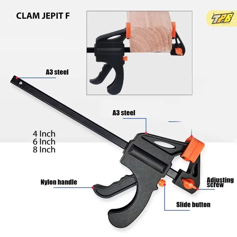 Klem F Clamp Alat Penjepit Kayu 4